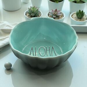 Rae Dunn Light Aqua Blue Seashell Shape Aloha Bowl